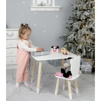 Стол прямоугольный 46х60х45 и стул медвежья 26.5х26х25, столик и стульчик в детскую, белый