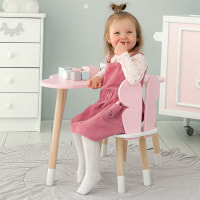 Стол облако 46х70х40 и стульчик бабочка 26.5х26х25, детский столик и стул для рисования/занятий, розовый с белым