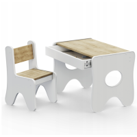 Комплект дитячих меблів столик та стільчик 70×45×51, стіл та стілець у дитячу білий з деревом