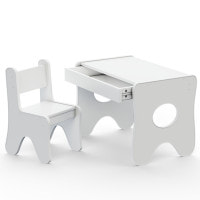 Зручний столик у дитячу кімнату 70×45×51, дитячий ігральний стіл із ящиком, білий