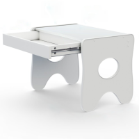 Зручний столик у дитячу кімнату 70×45×51, дитячий ігральний стіл із ящиком, білий