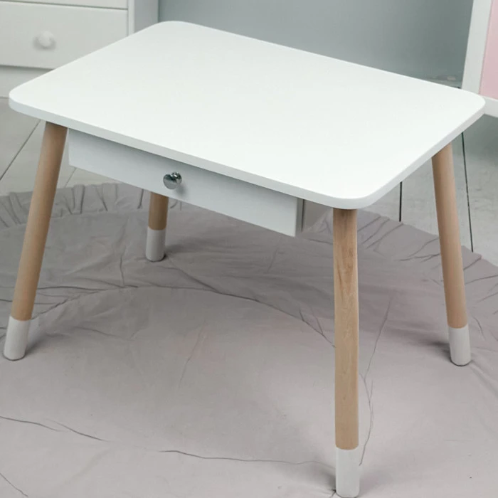 Дитячий столик з висувним ящиком 46х60х45, стіл трюмо в дитячу кімнату, білий