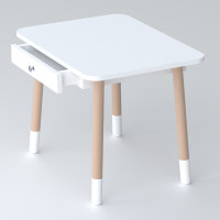 Дитячий столик з висувним ящиком 46х60х45, стіл трюмо в дитячу кімнату, білий