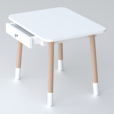 Детский столик с выдвижным ящиком 46х60х45, стол трюмо в детскую комнату, белый