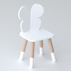 Детский стульчик бабочка 26.5х26х25см, стул в детскую комнату до 7 лет, белый