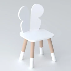 Дитячий стільчик метелик 26.5х26х25см, стілець у дитячу кімнату до 7 років, білий