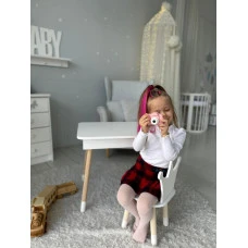 Столик с откидывающимся верхом 53х60х45 и стульчик корона 26.5х26х25, стол и стул для детей от 1 года, белый