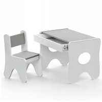 Комплект дитячих меблів столик та стільчик 70×45×51, стіл та стілець у дитячу, білий з сірим