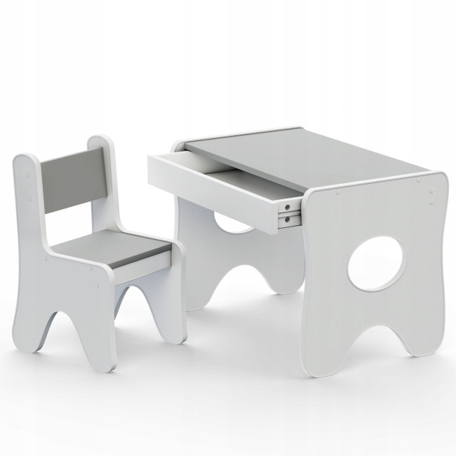Стульчик для детской 55×37×33 детский удобный стул для игр, белый с серым