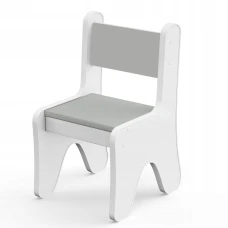 Стульчик для детской 55×37×33 детский удобный стул для игр, белый с серым