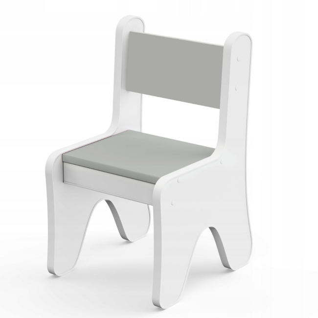 Стульчик для детской 55×37×33 детский удобный стул для игр, белый с серым