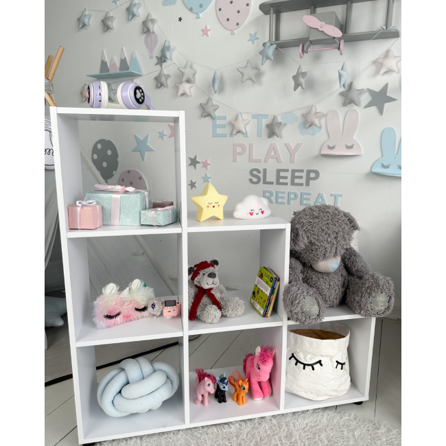 Детский стеллаж-пирамидка в детскую 105.5×104.7×29.2 см / полка для хранения игрушек и книг