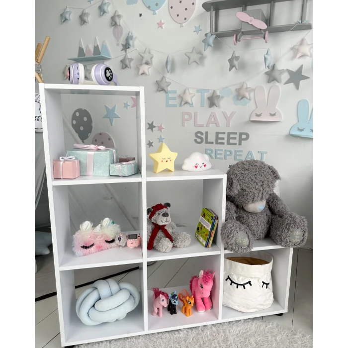 Дитячий стелаж-пірамідка в дитячу 105.5×104.7×29.2 см / полиця для зберігання іграшок та книг