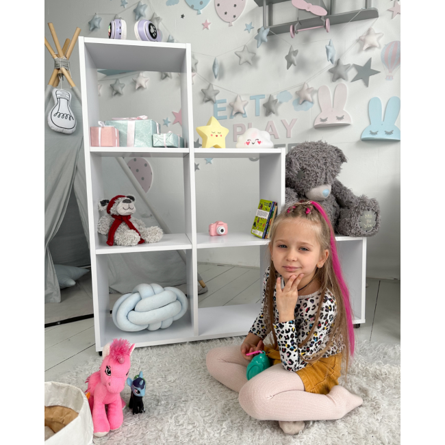 Детский стеллаж-пирамидка в детскую 105.5×104.7×29.2 см / полка для хранения игрушек и книг