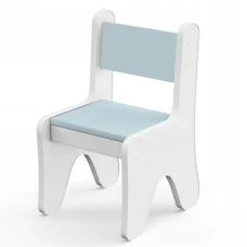 Стульчик для детской 55×37×33 детский удобный стул для игр, белый с голубым