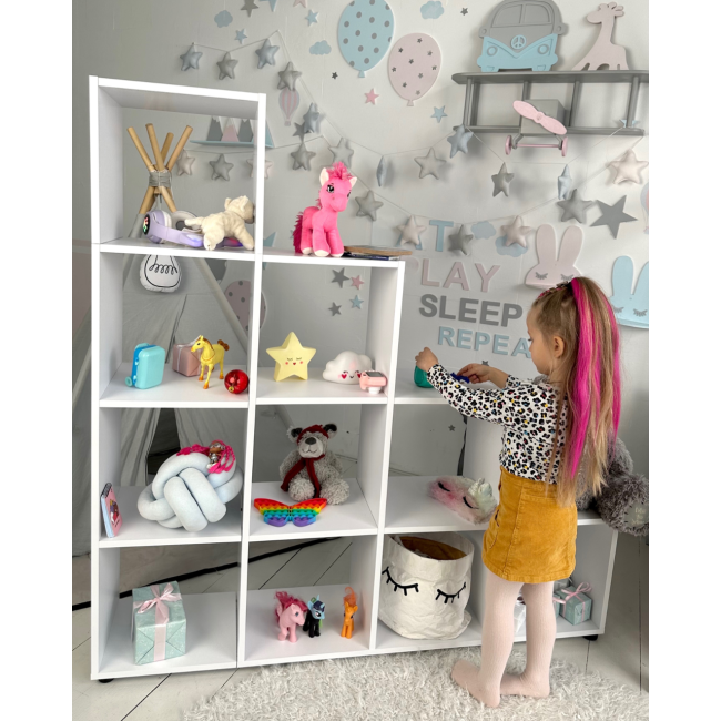 Детский стеллаж пирамидка 139.6×140.7×29.2 см для ребенка / полка для игрушек и книг в детскую комнату