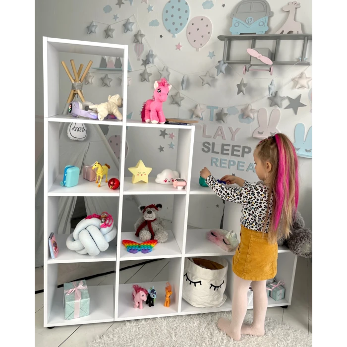 Дитячий стелаж пірамідка 139.6×140.7×29.2 см в для дитини / полиця для іграшок і книг у дитячу кімнату