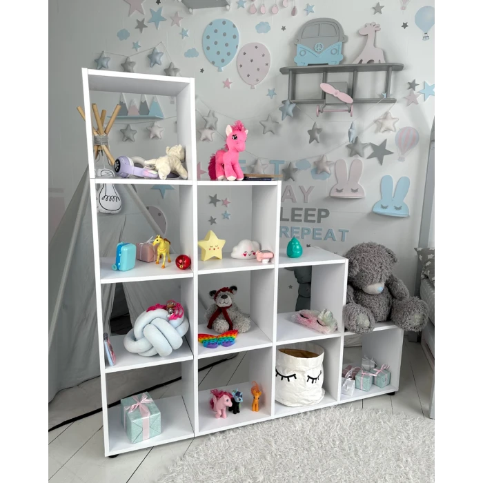 Дитячий стелаж пірамідка 139.6×140.7×29.2 см в для дитини / полиця для іграшок і книг у дитячу кімнату