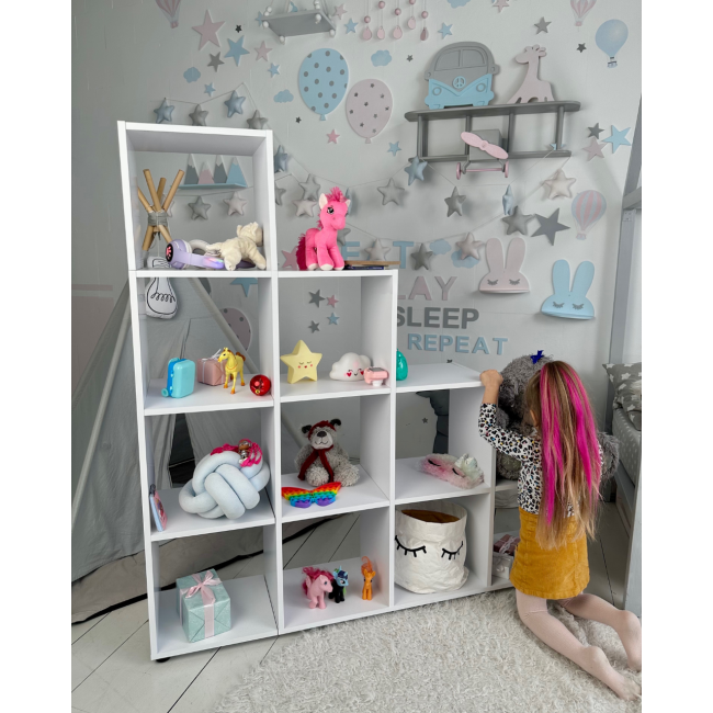 Детский стеллаж пирамидка 139.6×140.7×29.2 см для ребенка / полка для игрушек и книг в детскую комнату