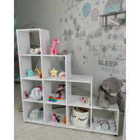 Детский стеллаж пирамидка 139.6×140.7×29.2 см для ребенка / полка для игрушек и книг в детскую комнату