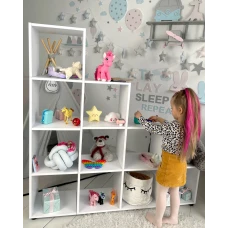 Детский стеллаж пирамидка 139.6×140.7×29.2 см для ребенка / полка для игрушек и книг в детскую комнату