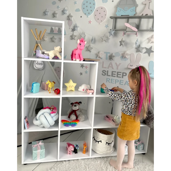 Дитячий стелаж пірамідка 139.6×140.7×29.2 см в для дитини / полиця для іграшок і книг у дитячу кімнату