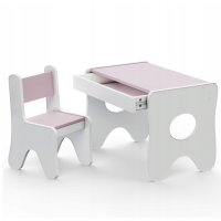Стільчик для дитячої кімнати 55×37×33 дитячий зручний стілець для ігор, білий з рожевим