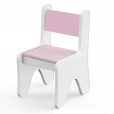 Стульчик для детской 55×37×33 детский удобный стул для игр, белый с розовым
