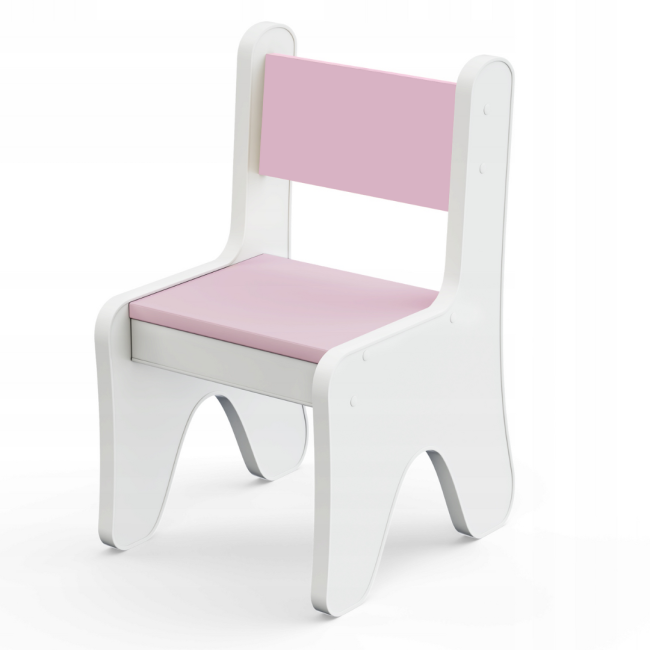 Стульчик для детской 55×37×33 детский удобный стул для игр, белый с розовым