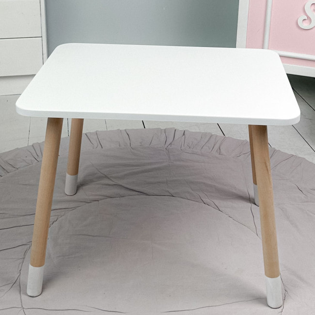 Детский прямоугольный столик 46х60х45, детский стол от 1 года, белый