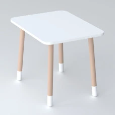 Дитячий прямокутний столик 46х60х45, стіл у дитячу від 1 року, білий