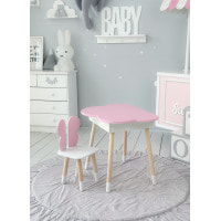 Дитячий стіл хмаринка з нішею 54х68х50, столик трюмо з відкидним верхом, рожевий