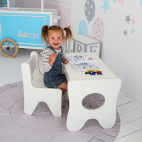 Комплект дитячих меблів столик та стільчик 70×45×51, стіл та стілець у дитячу, білий
