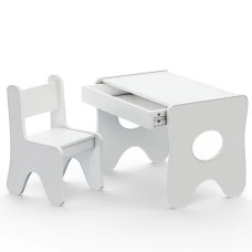 Столик та стільчик для дитини 70×45×51, дитячий гральний стіл та стілець, білий