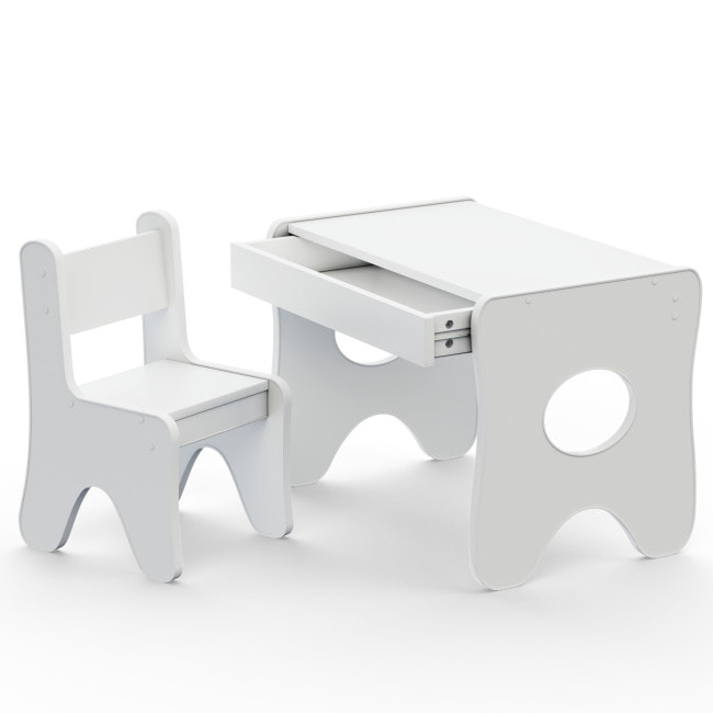 Столик и стульчик для ребенка 70×45×51, игровой детский стол и стул, белый