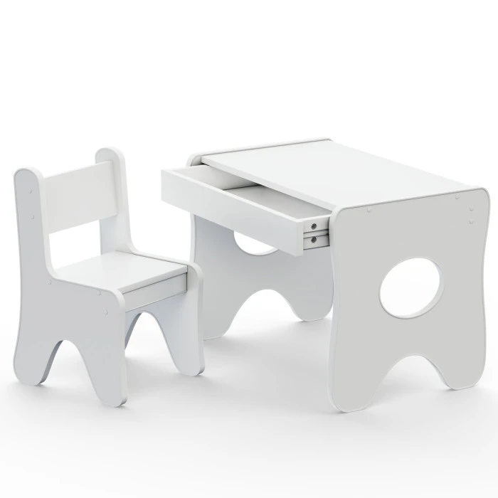 Столик та стільчик для дитини 70×45×51, дитячий гральний стіл та стілець, білий