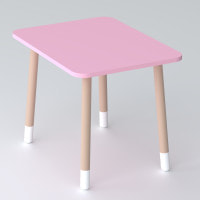 Детский прямоугольный столик 46х60х45, стол для детской, розовый