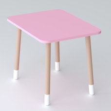 Детский прямоугольный столик 46х60х45, стол для детской, розовый