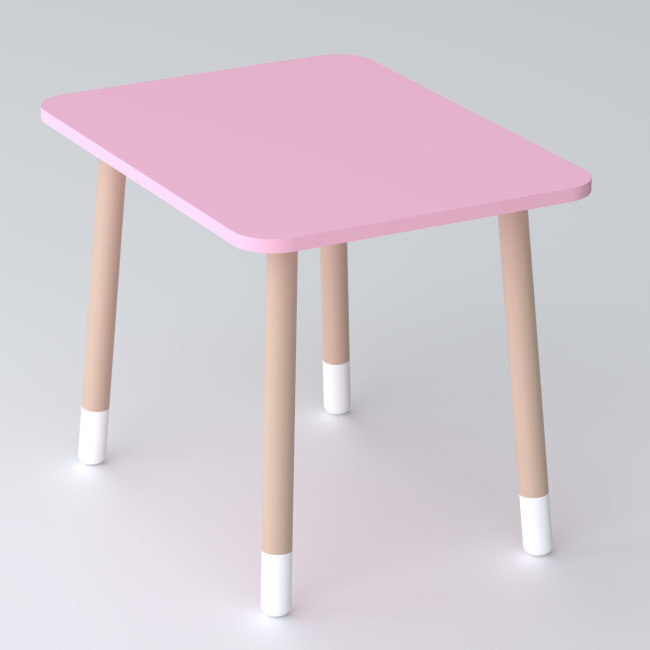 Детский прямоугольный столик 46х60х45, стол для детской, розовый