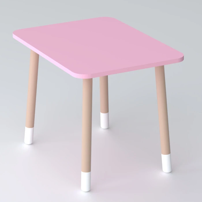 Дитячий прямокутний столик 46х60х45, стіл для дитячої кімнати, рожевий