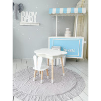 Детский стол облачко с нишей 54х68х50, столик трюмо с откидным верхом, белый