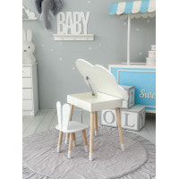 Детский стол облачко с нишей 54х68х50, столик трюмо с откидным верхом, белый