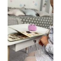 Стол прямоугольный с ящиком 46х60х45 и стул бабочка 26.5х26х25, столик и стульчик в детский, белый