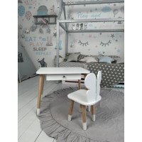 Стол прямоугольный с ящиком 46х60х45 и стул бабочка 26.5х26х25, столик и стульчик в детский, белый