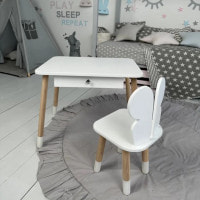 Стол прямоугольный с ящиком 46х60х45 и стул бабочка 26.5х26х25, столик и стульчик в детский, белый