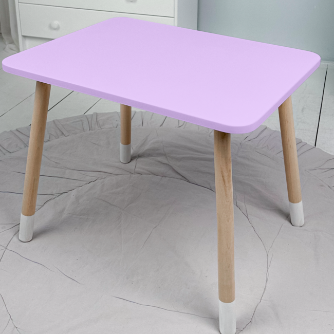 Детский прямоугольный столик 46х60х45, стол для детской от 1 года, фиолетовый
