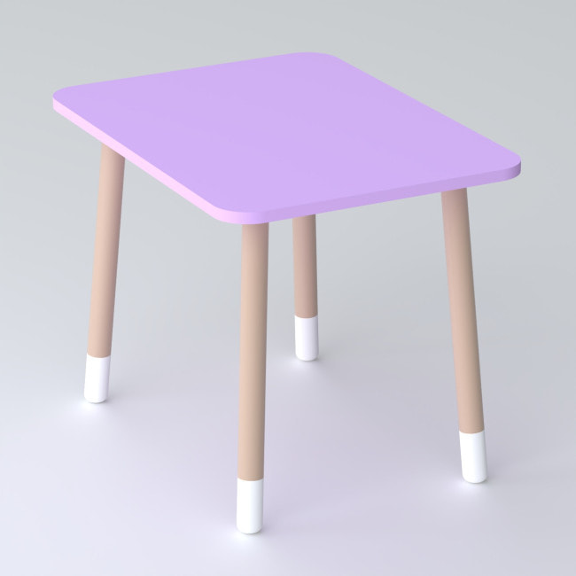 Детский прямоугольный столик 46х60х45, стол для детской от 1 года, фиолетовый