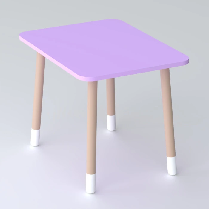 Дитячий прямокутний столик 46х60х45, стіл для дитячої кімнати від 1 року, фіолетовий