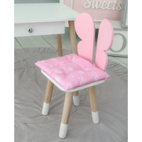 Подушка мягкая для детского стульчика 23х28, розовая в горошек.