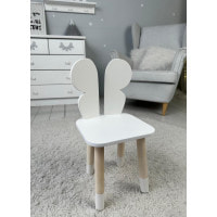 Столик с откидным верхом 53х60х45 и стульчик бабочка 26.5х26х25, стол и стул для мальчика от 1 года, белый